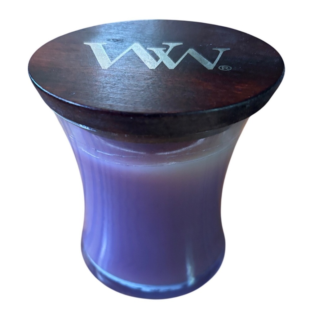 WoodWick Lavender Fields Scented Candle 7oz Glass Jar with Wood Lid Crackle Wick